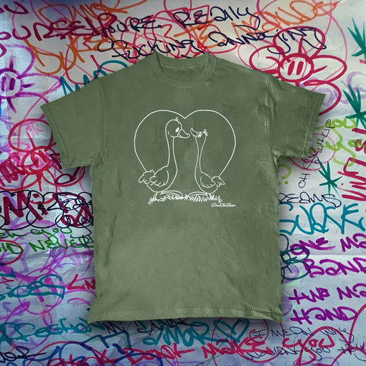Military Green "Love Birds" Tee